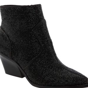 Jessica Simpson Black Sparkle Ankle Heeled Boots
